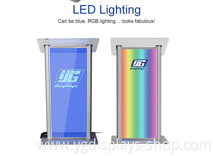 Transparent acrylic led lectern